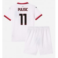 AC Milan Christian Pulisic #11 Vieras Peliasu Lasten 2024-25 Lyhythihainen (+ Lyhyet housut)